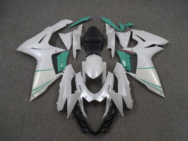 Pearl White and T Blue 2011-2024 GSXR 600-750 Motorcycle Fairing