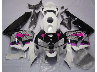 Pink Splatter on Gloss Black 2005-2006 CBR600RR Motorcycle Fairing