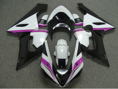 Pink White and Black 2005-2006 ZX6R Motorcycle Fairing