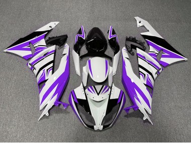 Purple White and Black Zag 2009-2012 ZX6R Motorcycle Fairing
