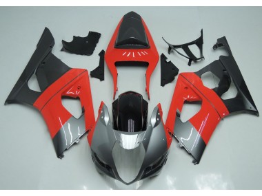 Red Silver and Black 2003-2004 GSXR 1000 Motorcycle Fairing