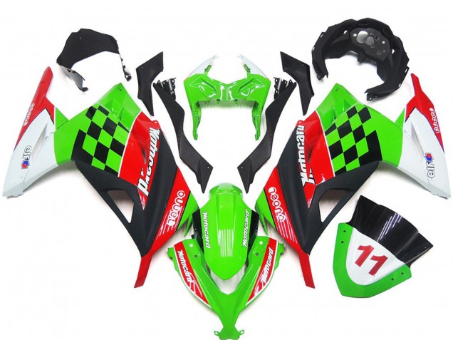 Red and Black Check Gloss 2013-2018 Ninja 300 Motorcycle Fairing