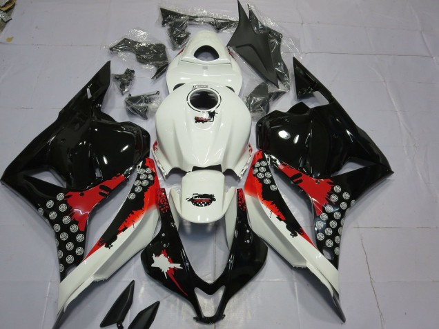Red and Black Splatter 2009-2012 CBR600RR Motorcycle Fairing