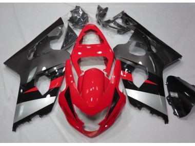 Red and Silver Gloss 2004-2005 GSXR 600-750 Motorcycle Fairing