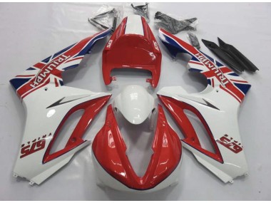 Red and White 2009-2012 Daytona 675 Motorcycle Fairing
