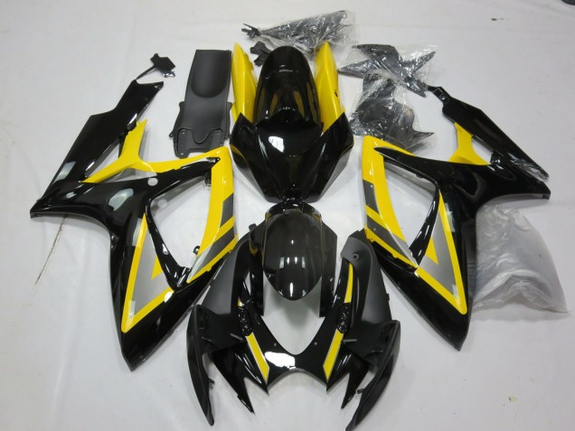 Silver and Black Yellow 2006-2007 GSXR 600-750 Motorcycle Fairing Silver and Black Yellow 2006-2007 GSXR 600-750 Motorcycle Fairing