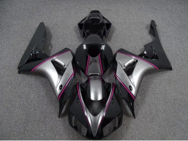 Silver with Pink Pin Stripe 2006-2007 CBR1000RR Motorcycle Fairing