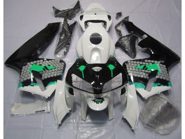 Turquoise Splatter on Gloss Black 2005-2006 CBR600RR Motorcycle Fairing