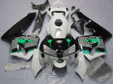 Turquoise Splatter on Gloss Black 2005-2006 CBR600RR Motorcycle Fairing