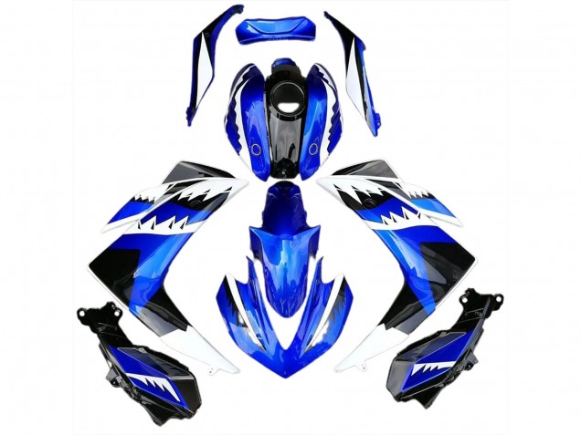White Blue and Black Shark 2015-2018 R3 Motorcycle Fairing White Blue and Black Shark 2015-2018 R3 Motorcycle Fairing