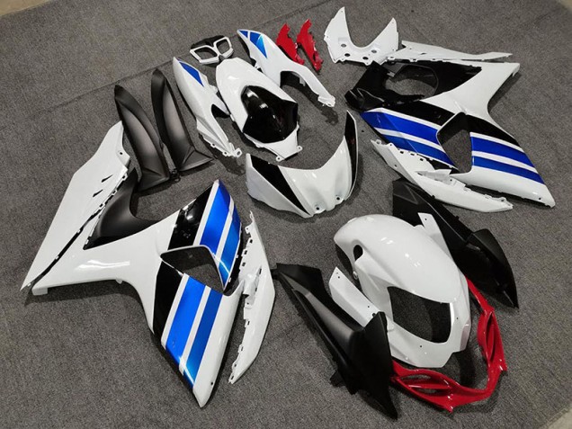 White Blue and Red Style 2009-2016 GSXR 1000 Motorcycle Fairing