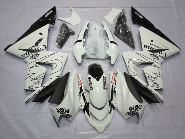 White Corona 2004-2005 ZX10R Motorcycle Fairing