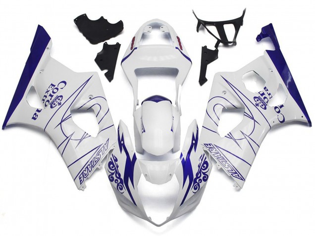 White Corona Custom Style 2003-2004 GSXR 1000 Motorcycle Fairing