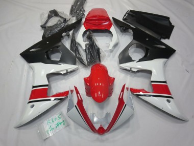 White Red and Black 2005 R6 Motorcycle Fairing