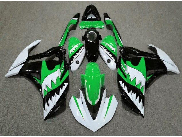 White Shark & Green 2015-2018 R3 Motorcycle Fairing White Shark & Green 2015-2018 R3 Motorcycle Fairing