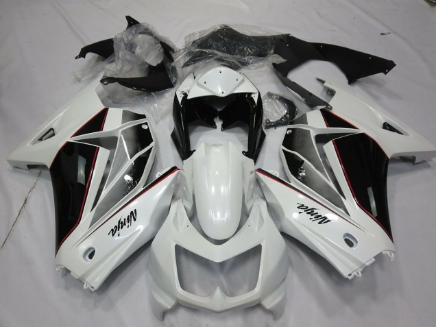 White and Black 2008-2012 Ninja 250 Motorcycle Fairing