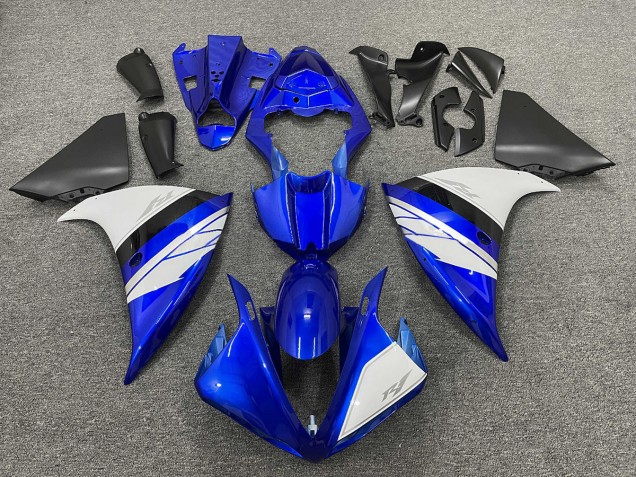 White and Blue Gloss with Black Lowers 2009-2011 R1 Motorcycle Fairing White and Blue Gloss with Black Lowers 2009-2011 R1 Motorcycle Fairing