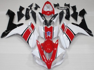 White and Red OEM Style Gloss 2007-2008 R1 Motorcycle Fairing