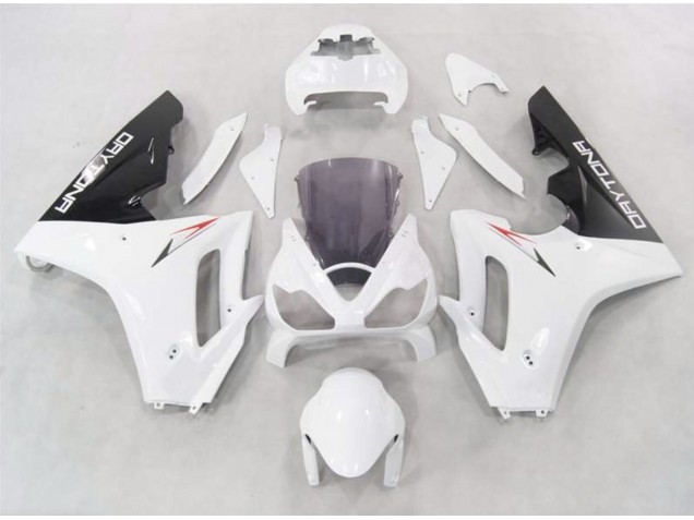 White w Black lowers 2006-2008 Daytona 675 Motorcycle Fairing White w Black lowers 2006-2008 Daytona 675 Motorcycle Fairing