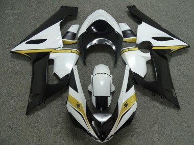 Yellow White and Black 2005-2006 ZX6R Motorcycle Fairing