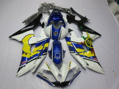 Yellow and Blue 2008-2016 R6 Motorcycle Fairing